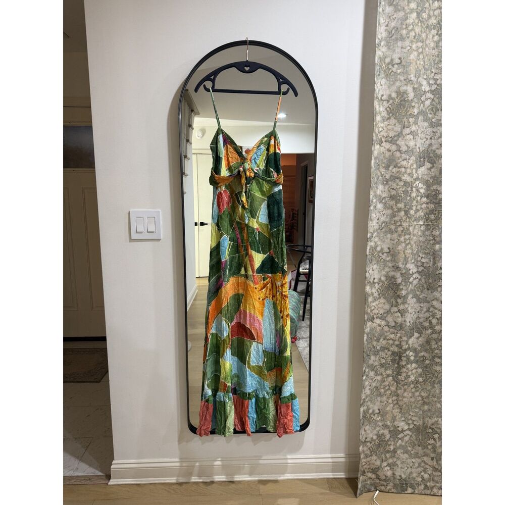 Farm Rio Tie-Waist Printed Dress Multi Palm